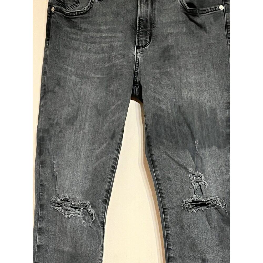 AGOLDE Jeans Sophie •29• High Rise Crop Maverick Grey Distressed Grey Denim $228 - Picture 8 of 12